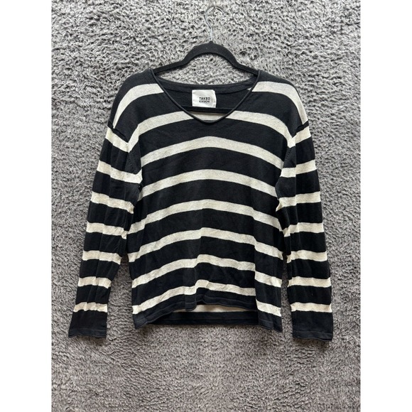 Takeo Kikuchi Stripe Long Sleeve Shirt Japanese Black & White Mens Size 3‎